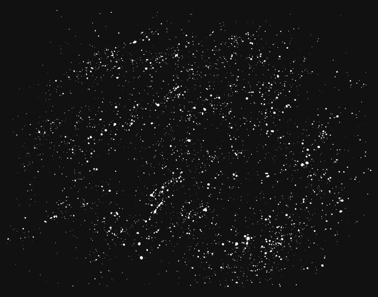 Abstract grunge texture on black background. Texture of the starry sky, cosmic, futuristic background. Splash effect, paint spots. Vector illustration  black and white.