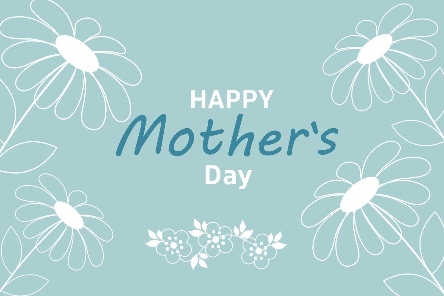 Mother's Day card. Trendy banner, poster, flyer, label or cover with flowers frame, abstract floral pattern. Spring summer bright abstract floral design template for ads promo vector