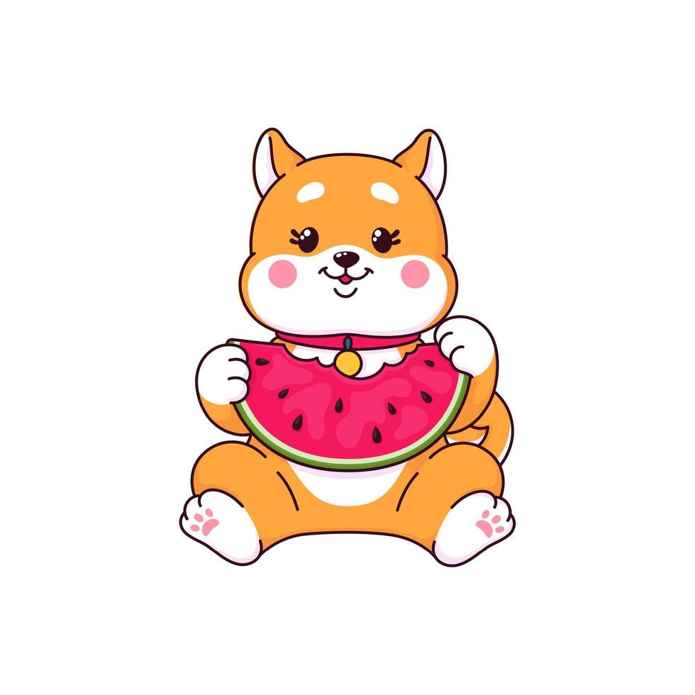 Cartoon Japanese Shiba Inu puppy dog character vector