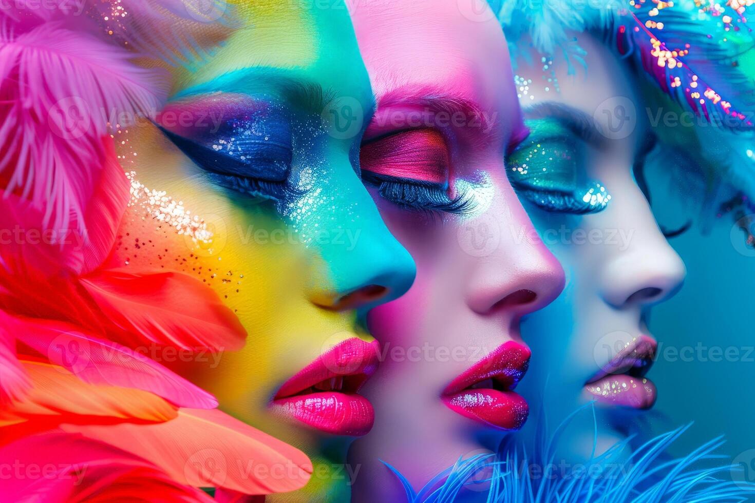 AI generated Generative AI of colorful and beautiful drag queen. LGTBQ concept. photo