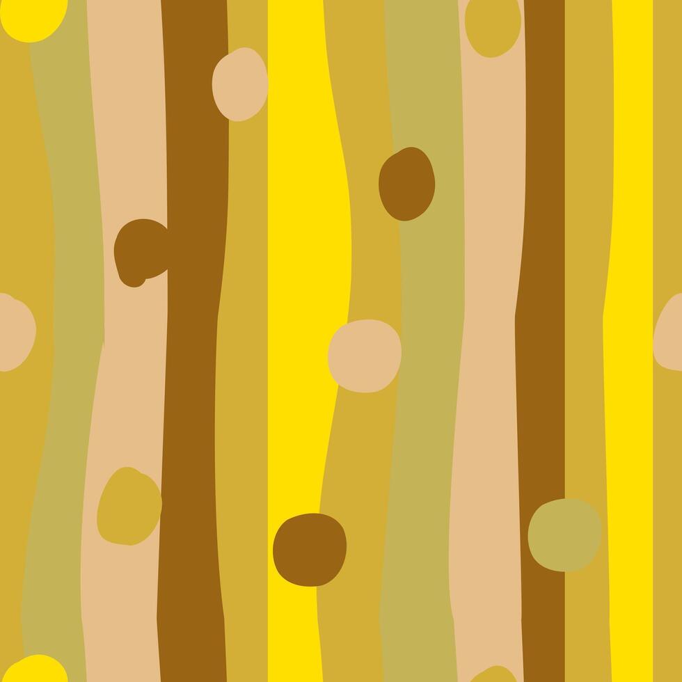 Wallpaper in gold tones with vertical stripes and circles vector