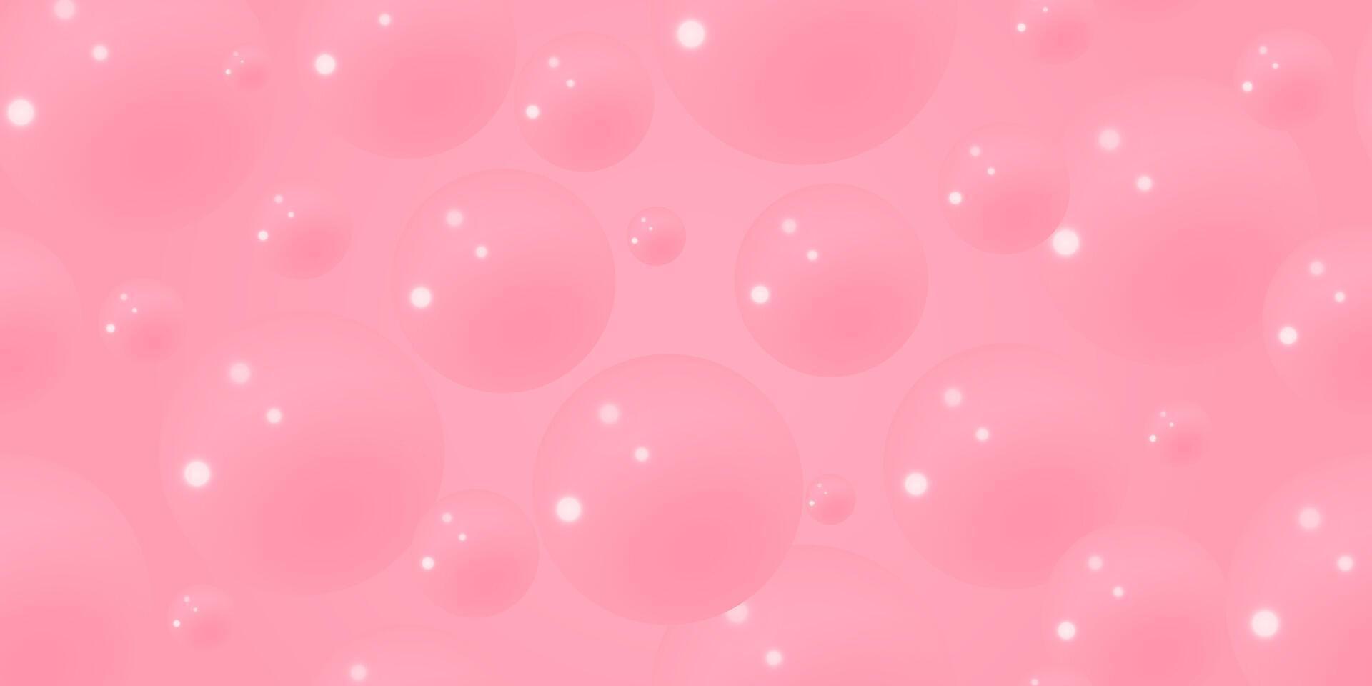 Bubbles on pink background. Abstract bubble background. 3d texture of liquid with blobs. Seamless pattern . Vector illustration.