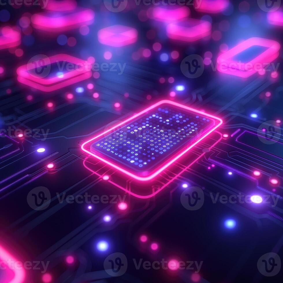 AI generated Digital hexagon abstract background. AI photo