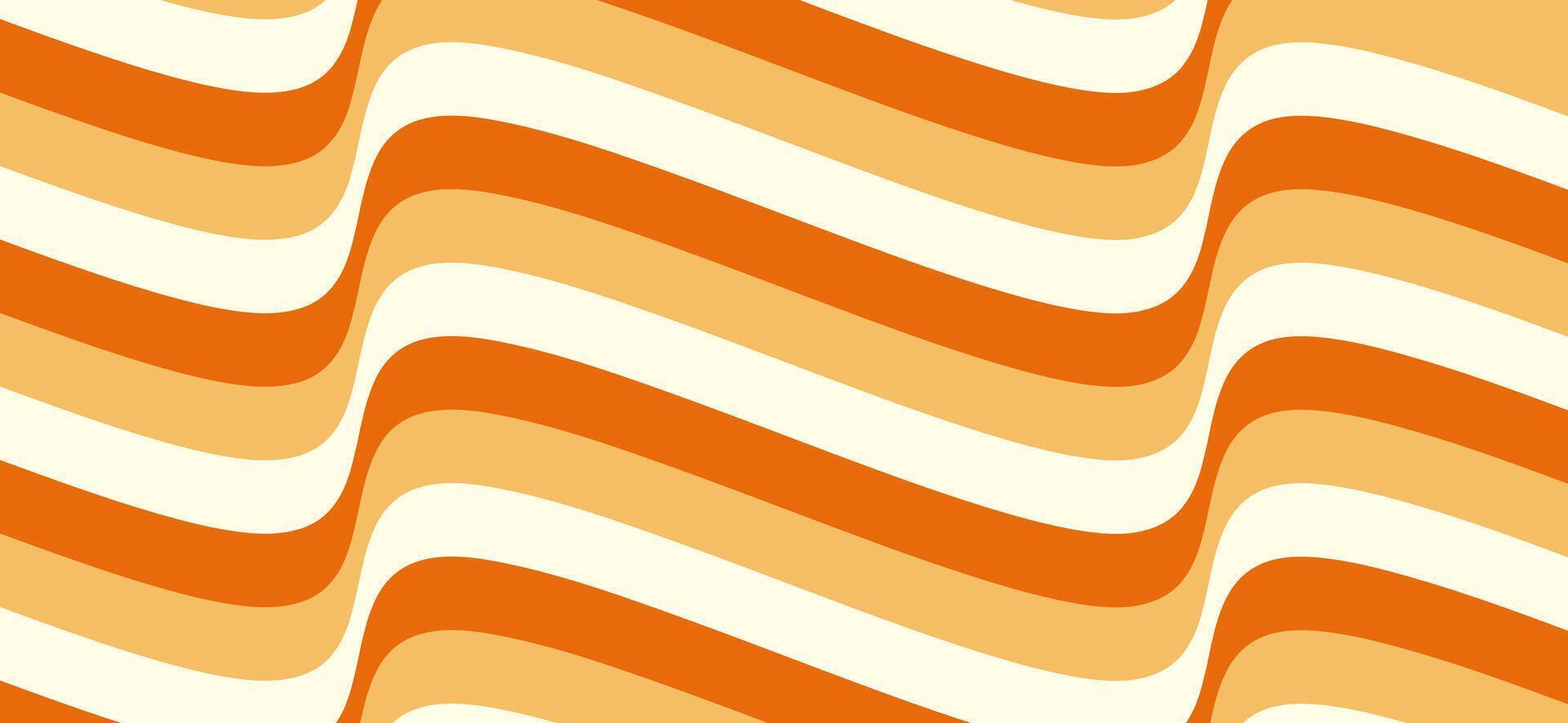 Striped caramel wave background. Toffee texture with cream. Psychedelic candy pattern. Illusion of movement. vector