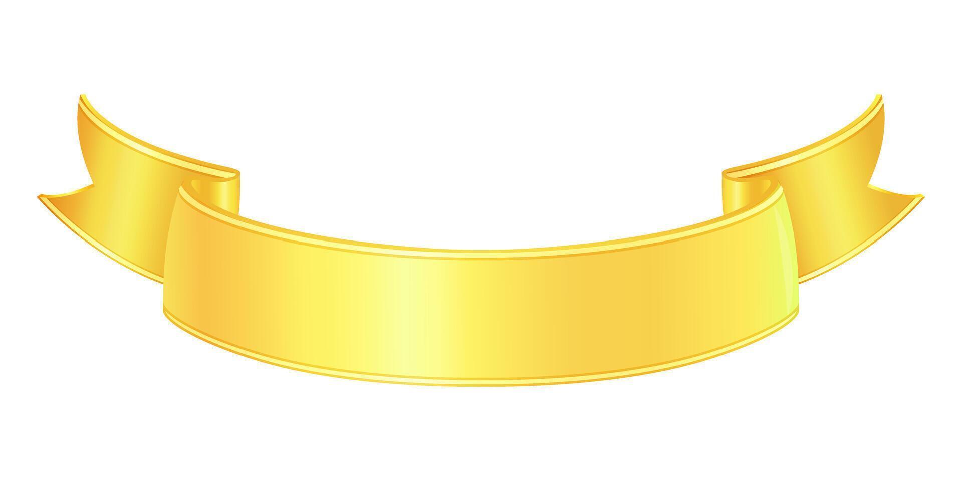 Golden winner ribbon with empty space for text. Element for design of diploma, postcard vector