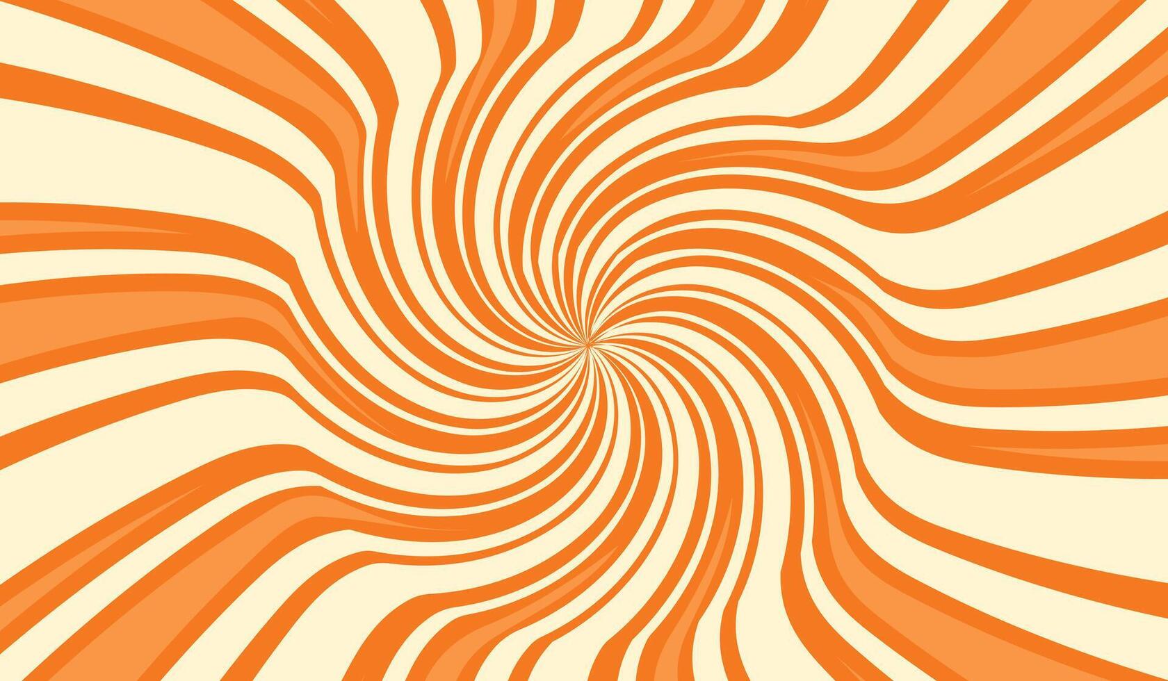 Caramel swirl background in orange color. Cream lollipop pattern. vector