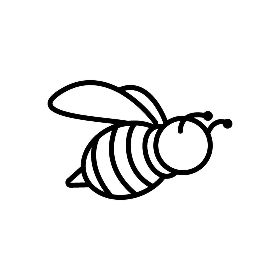 abeja icono vector en línea estilo