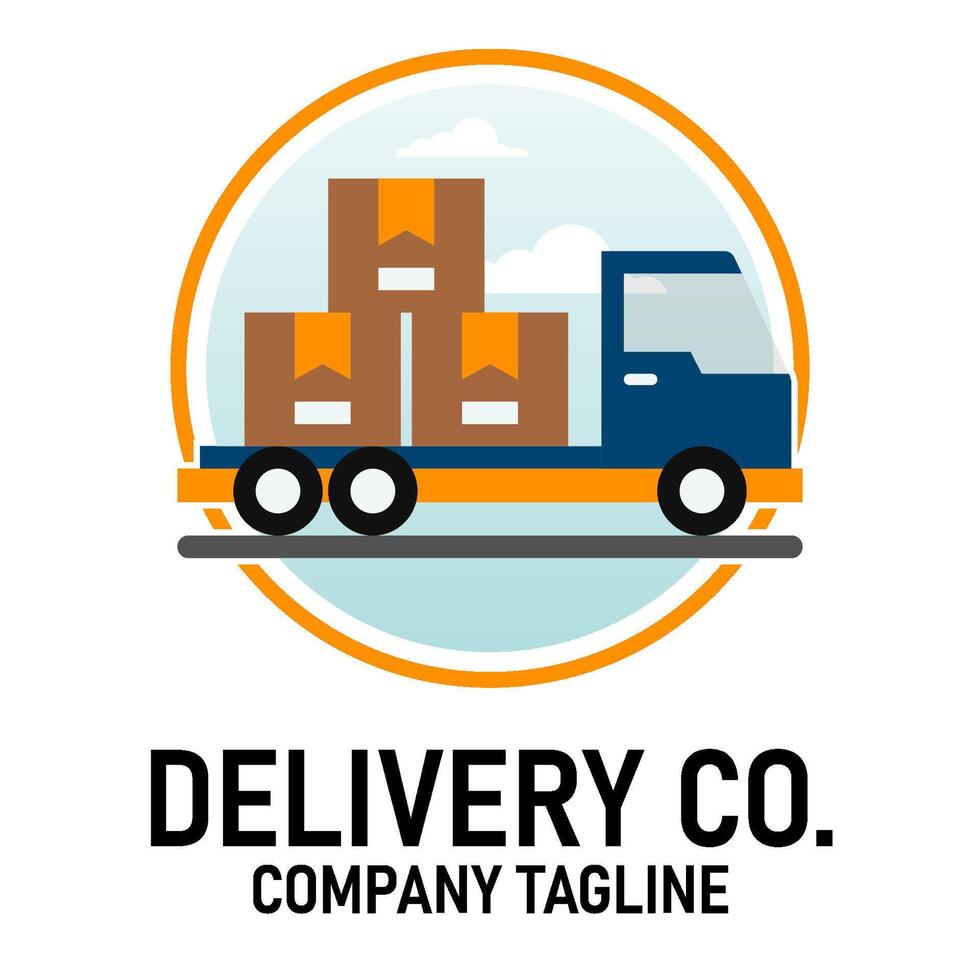 Shipping and Delivery Base Logo Editable Vector