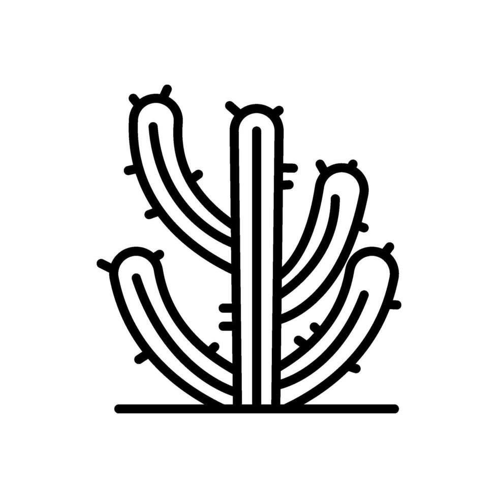 cactus icon vector in line style