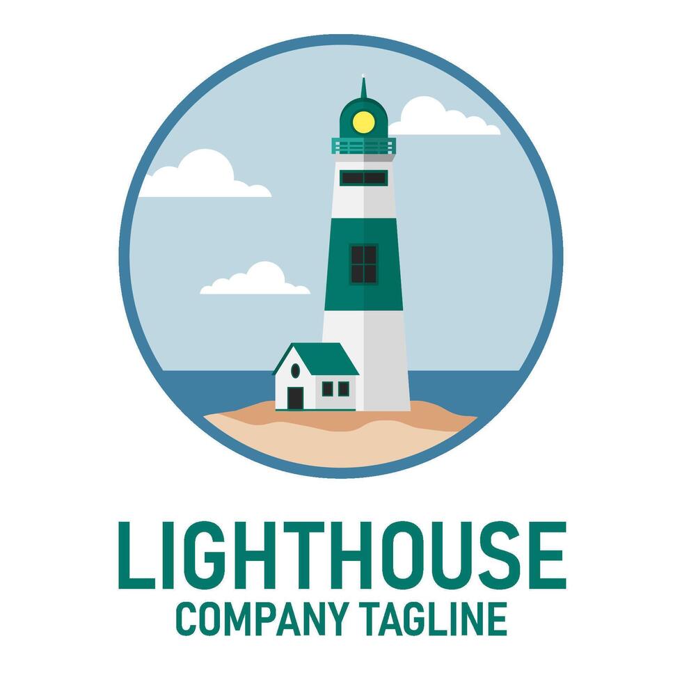 Lighthouse Base Logo Editable Vector