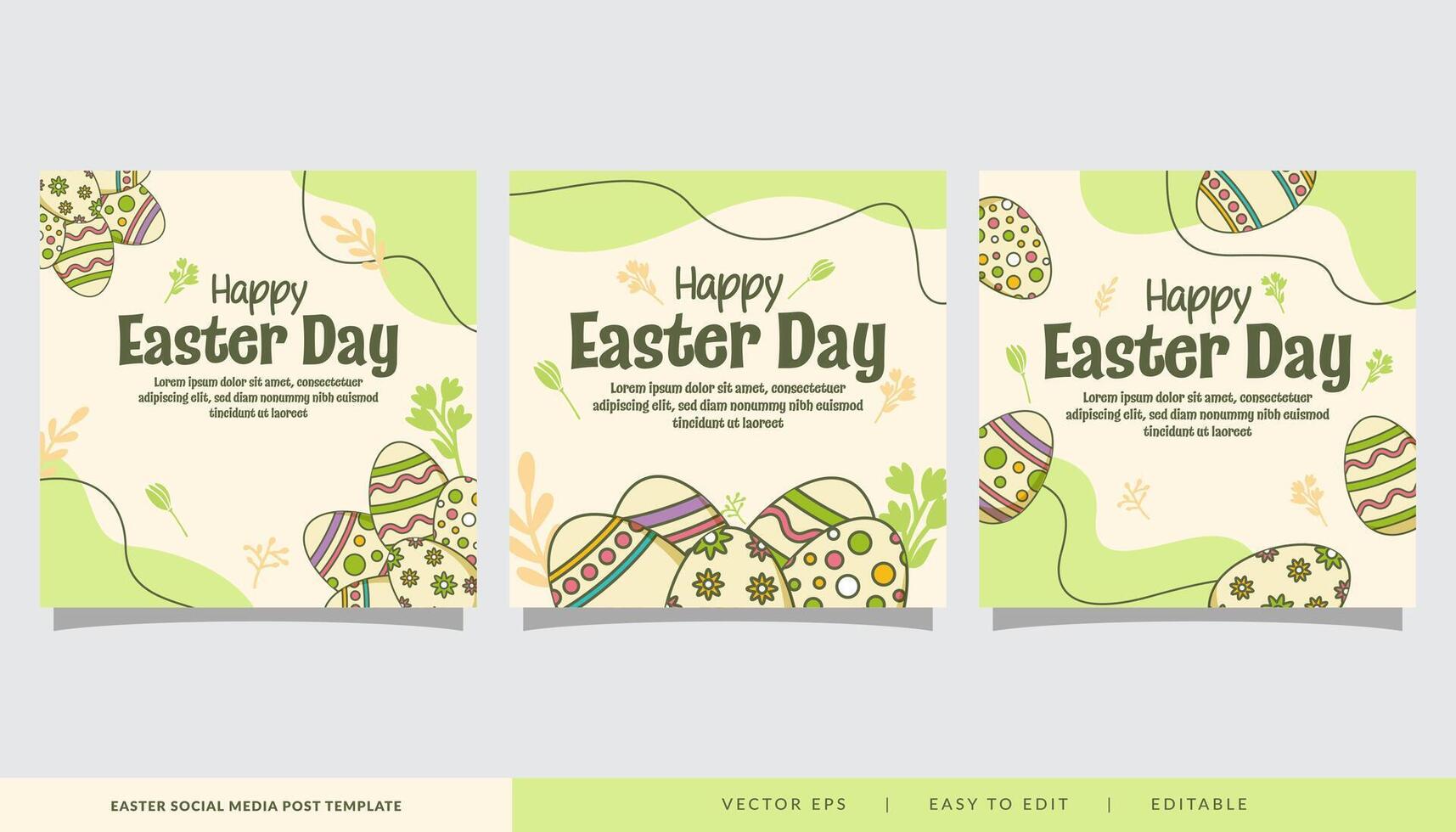Pascua de Resurrección día ilustración para social medios de comunicación enviar promoción conjunto en garabatear estilo vector