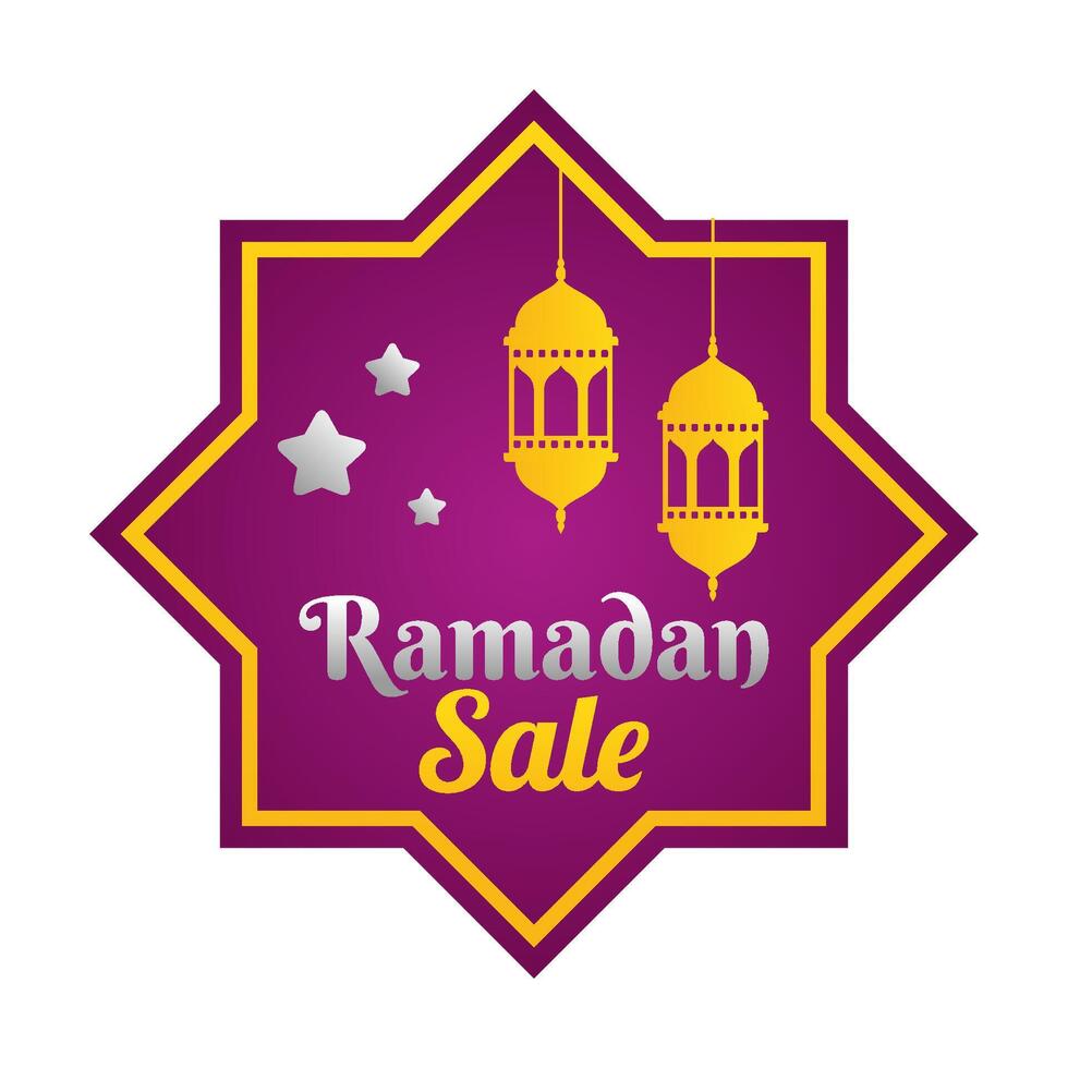 Islamic Ramadan sale label badge banner template design background vector