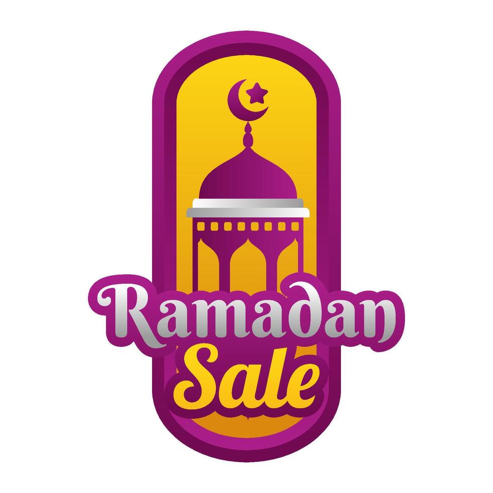 Islamic Ramadan sale label badge banner template design background vector