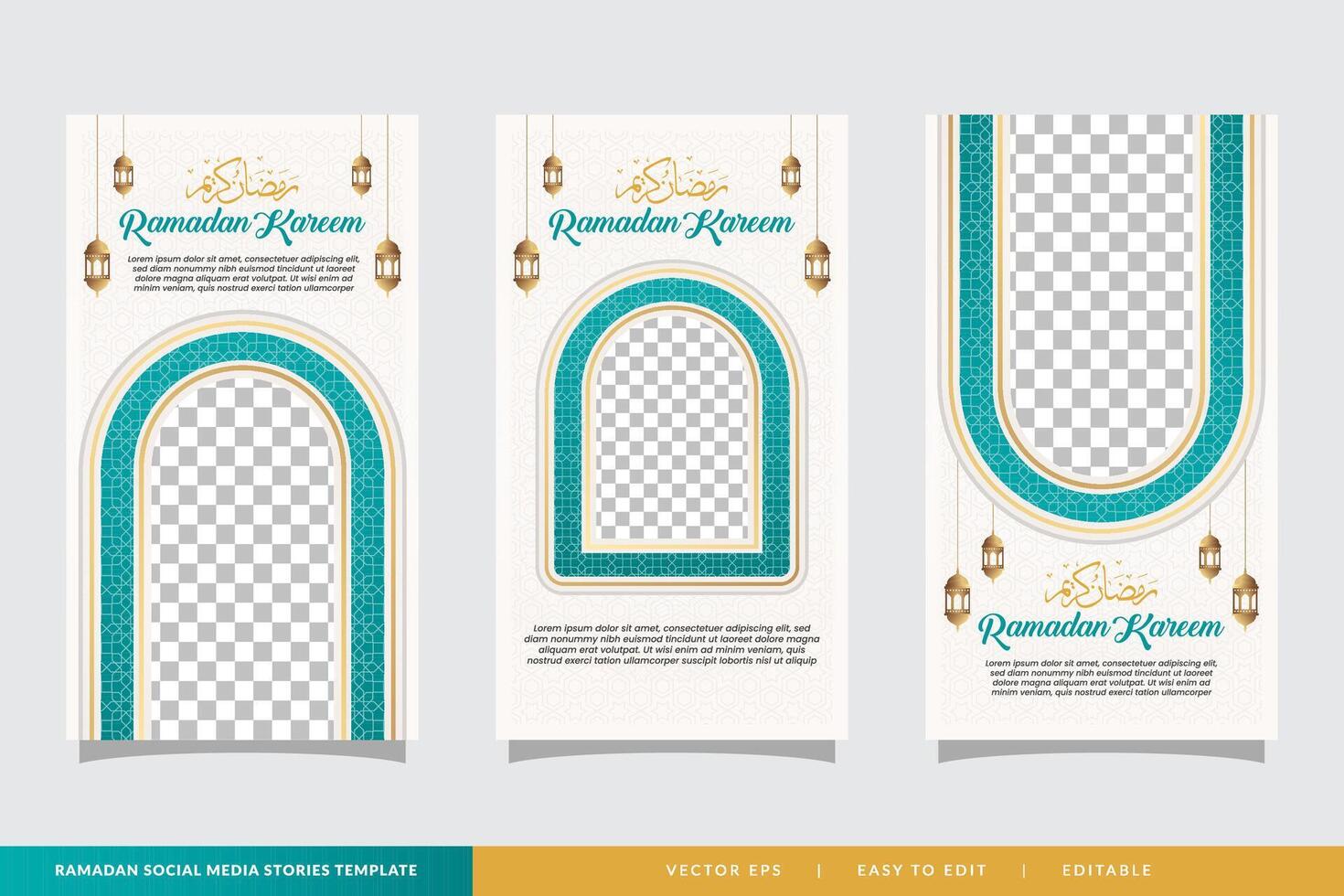 ramadan sale social media stories template vertical banner with white clean background and copy space vector