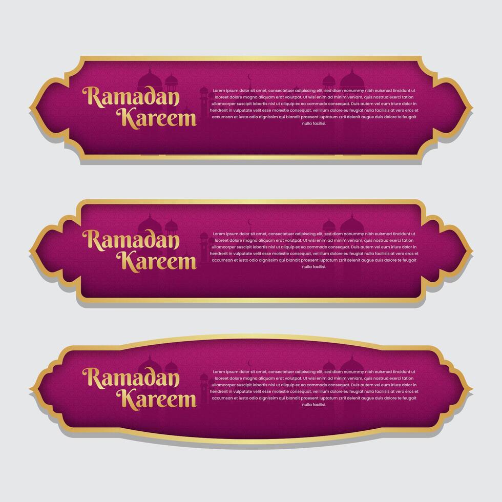 plantilla de banner islámico ramadan kareem vector