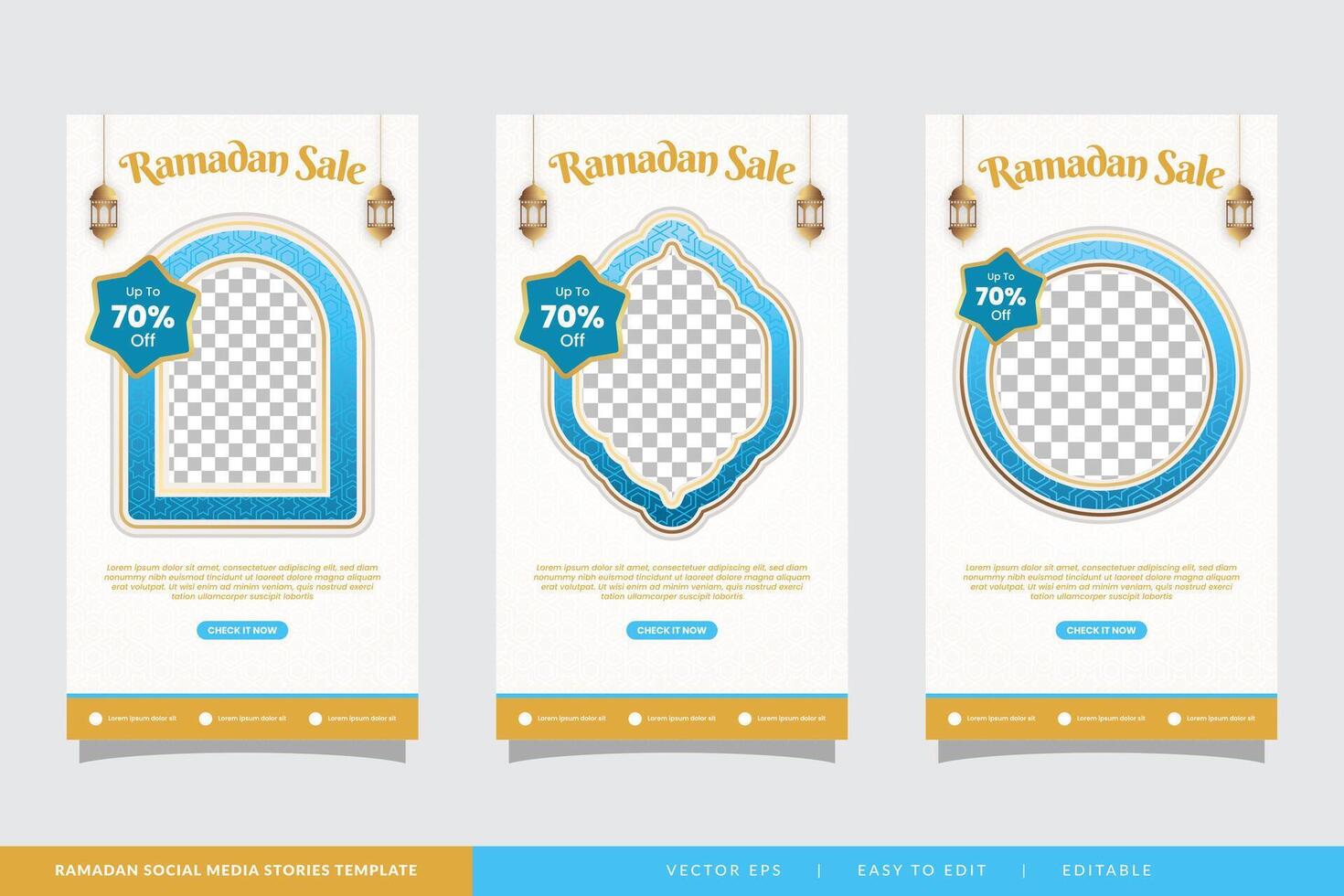 Ramadan Kareem social media stories greeting islamic background vector