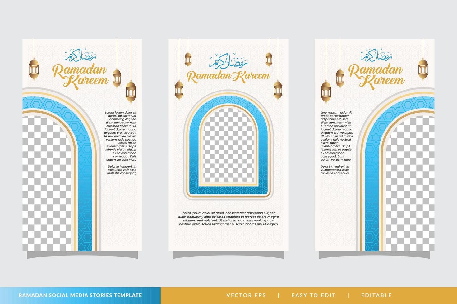 ramadan sale social media stories template vertical banner with white clean background and copy space vector