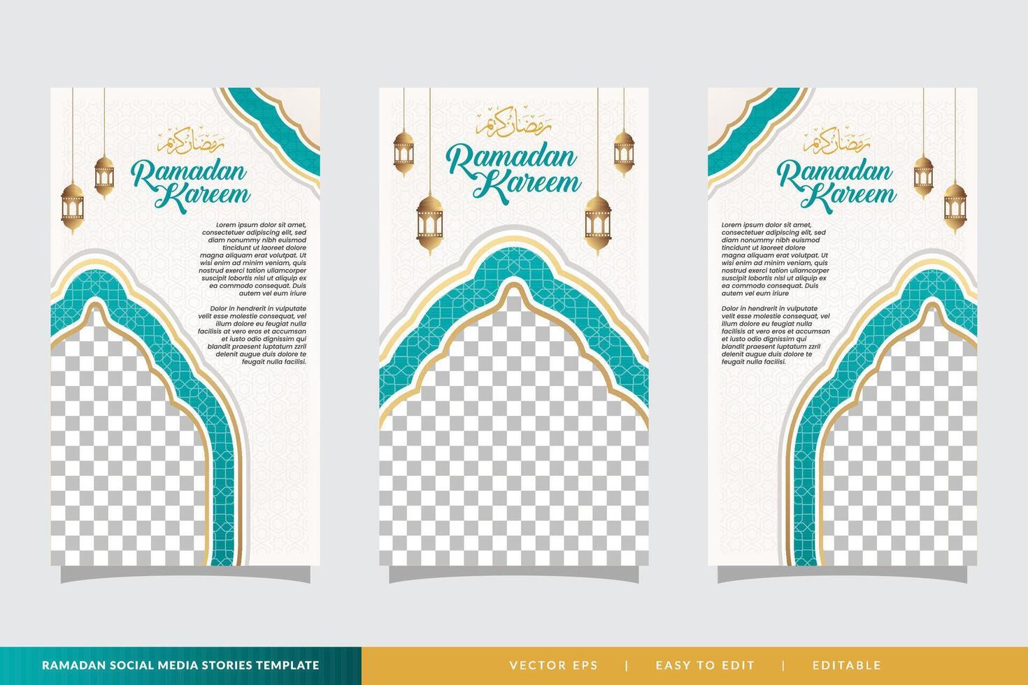 Ramadán rebaja social medios de comunicación cuentos modelo vertical bandera con blanco limpiar antecedentes y Copiar espacio vector