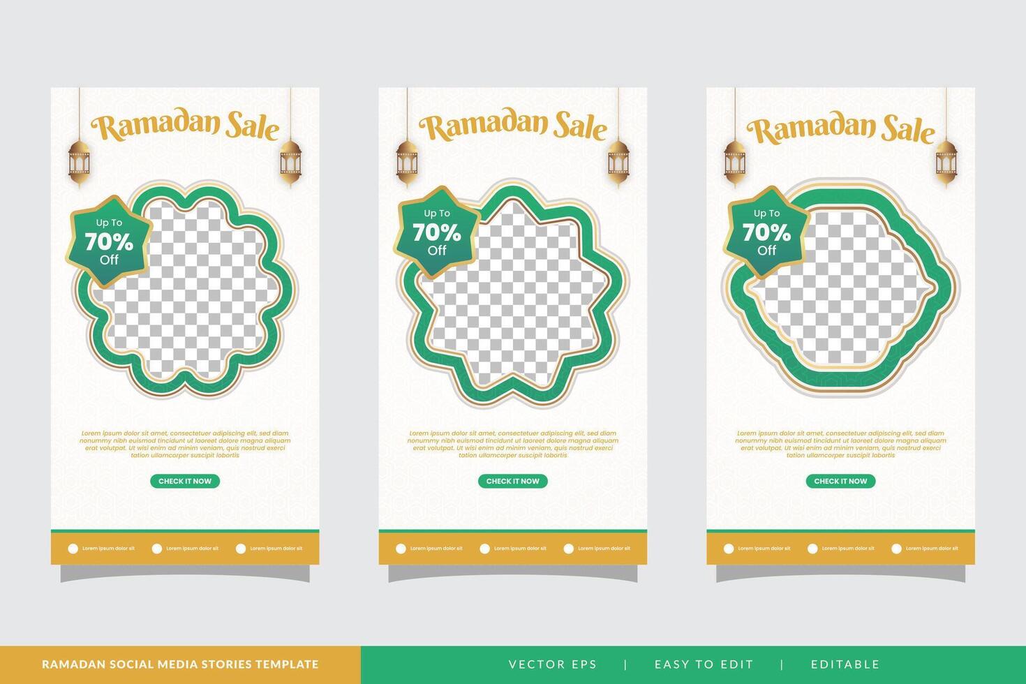 Ramadan Kareem social media stories greeting islamic background vector