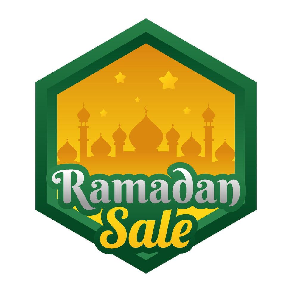 Islamic Ramadan sale label badge banner template design background vector