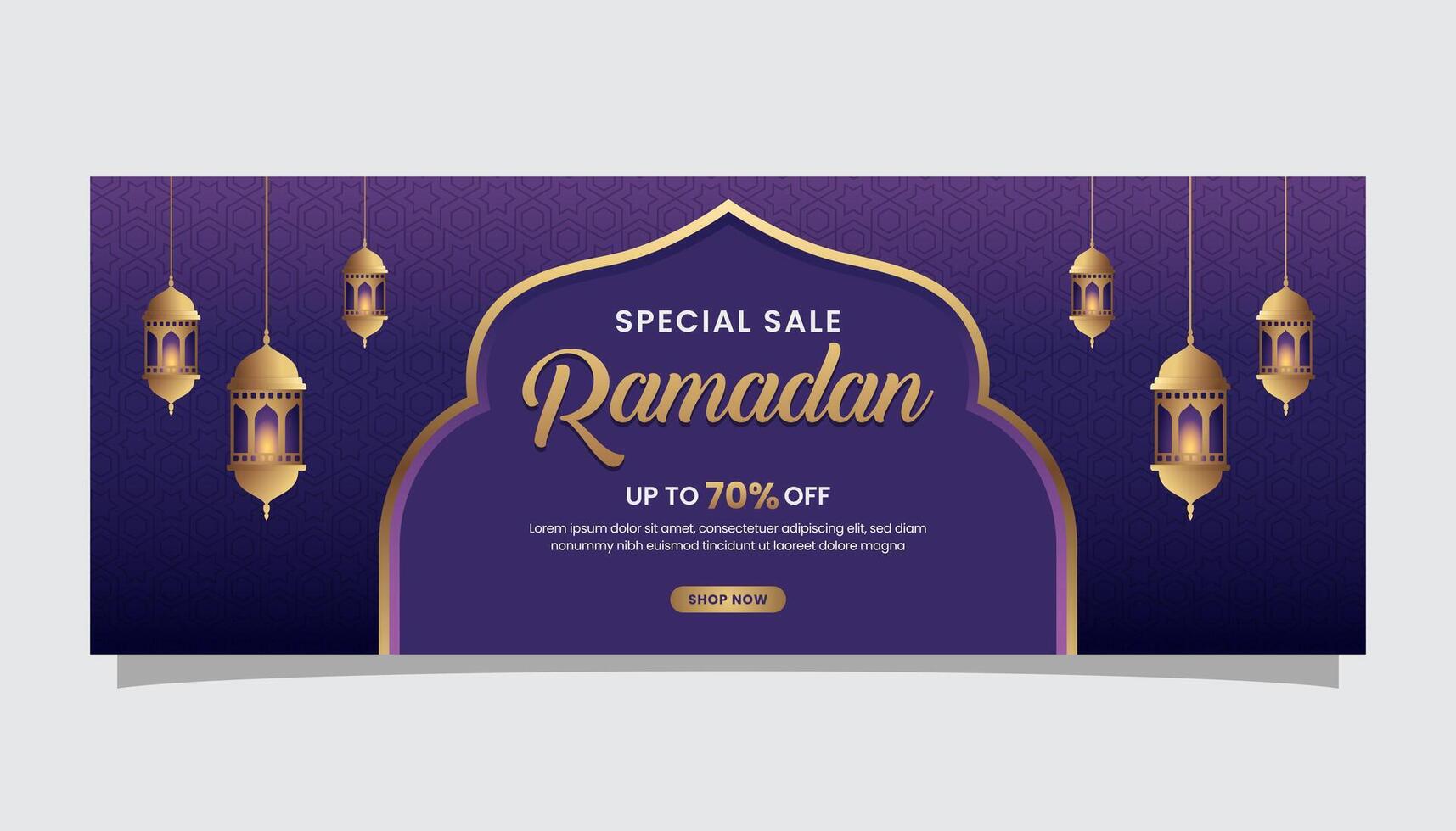 Ramadan Kareem Sale Web banner or voucher template Background vector