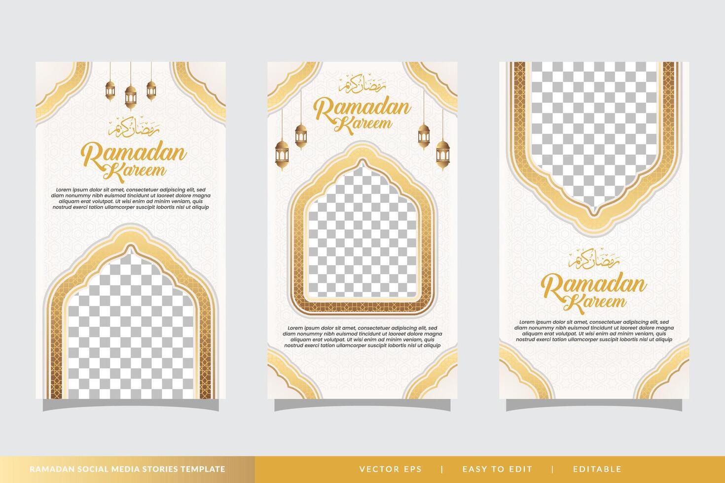 ramadan sale social media stories template vertical banner with white clean background and copy space vector