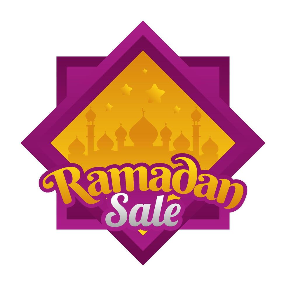Islamic Ramadan sale label badge banner template design background vector
