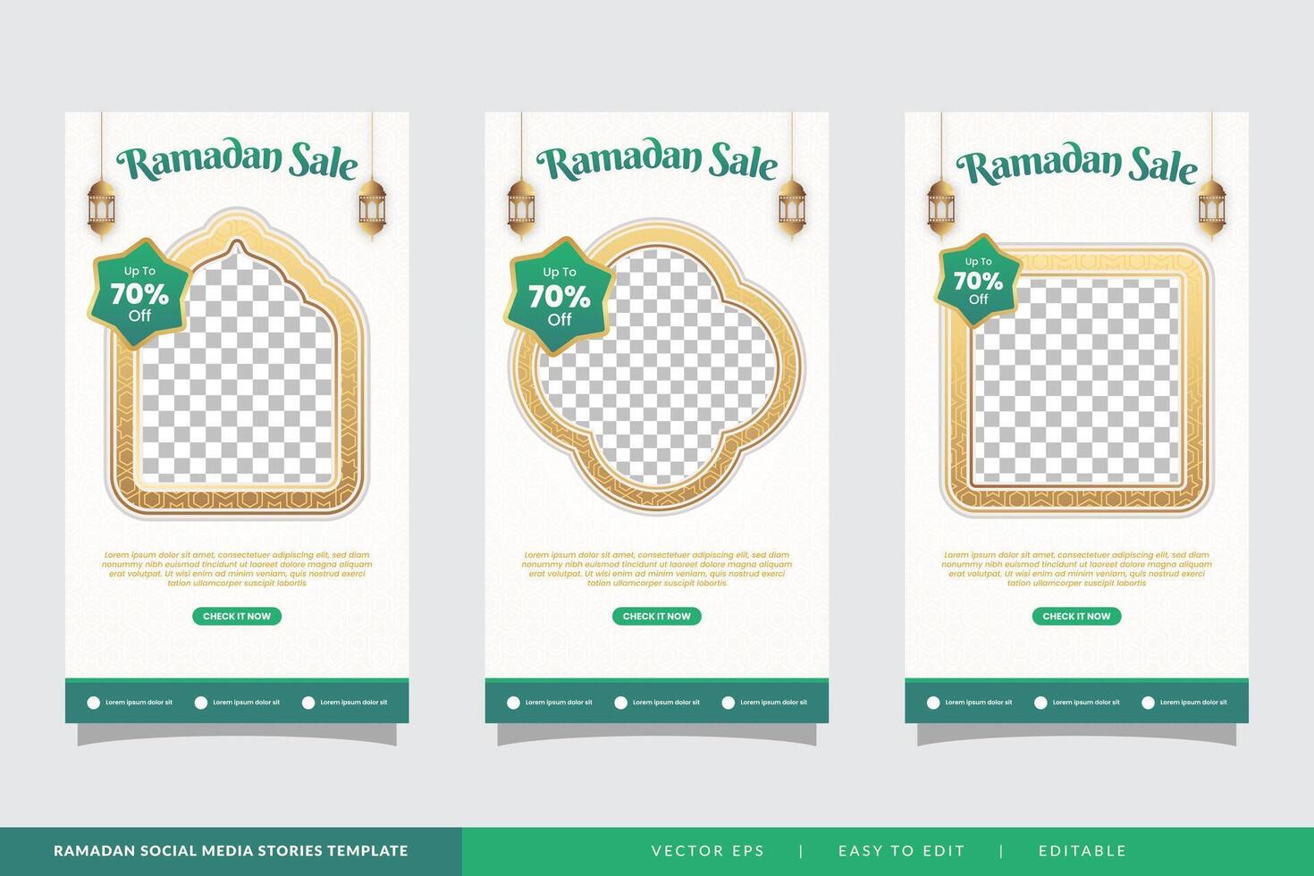 Ramadan Kareem social media stories greeting islamic background vector