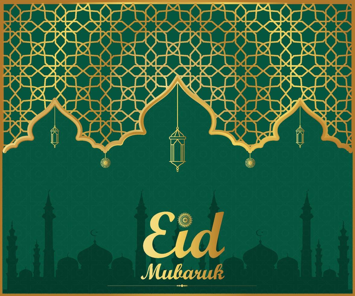 eid Mubarak islámico festival social medios de comunicación enviar modelo vector