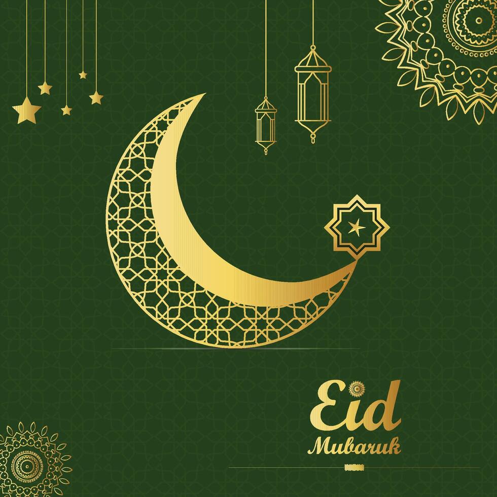 Eid mubarak islamic festival social media post template vector