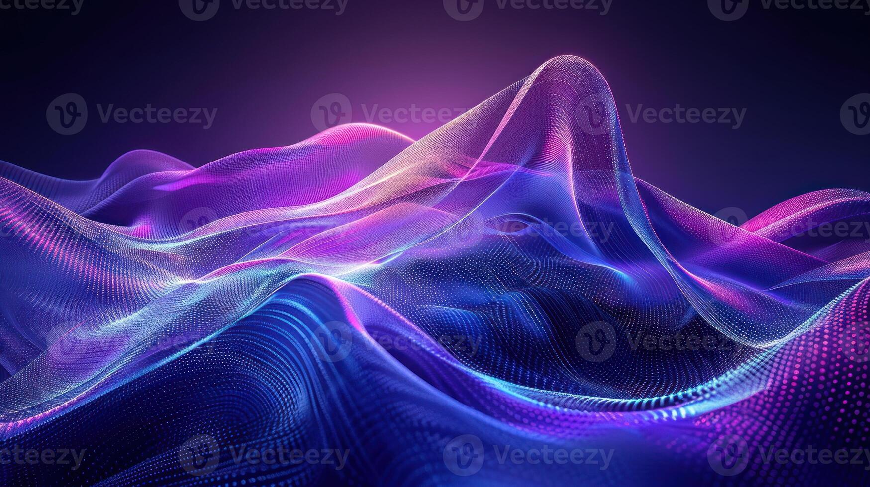 AI generated Blue and purple abstract waves on a dark background, abstract futuristic background photo