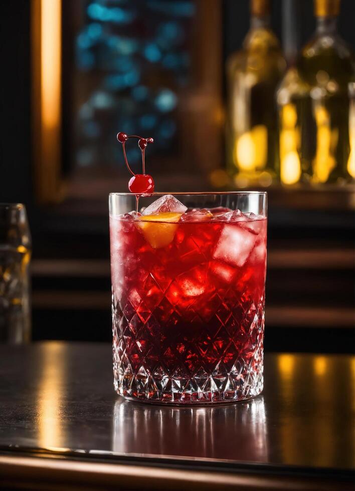 AI generated Cuba libre cocktail with rum, cola, lime and ice. ai generative photo