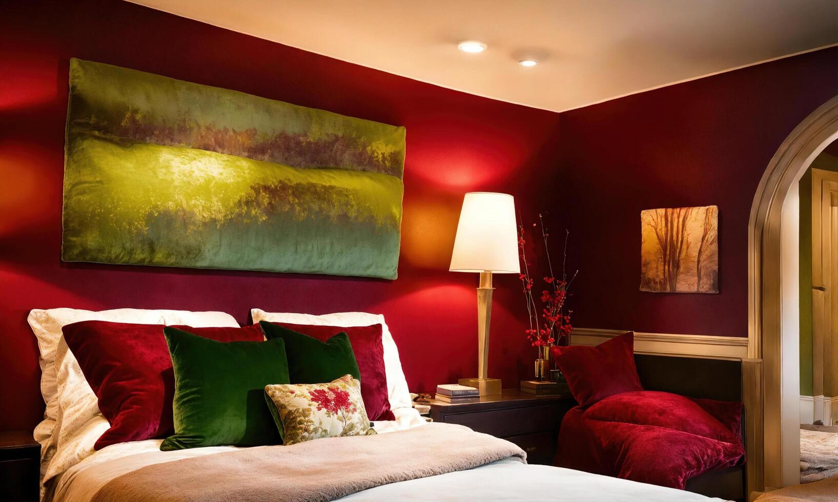 AI generated interior of classic bedroom, comfortable king size bed. ai generative photo