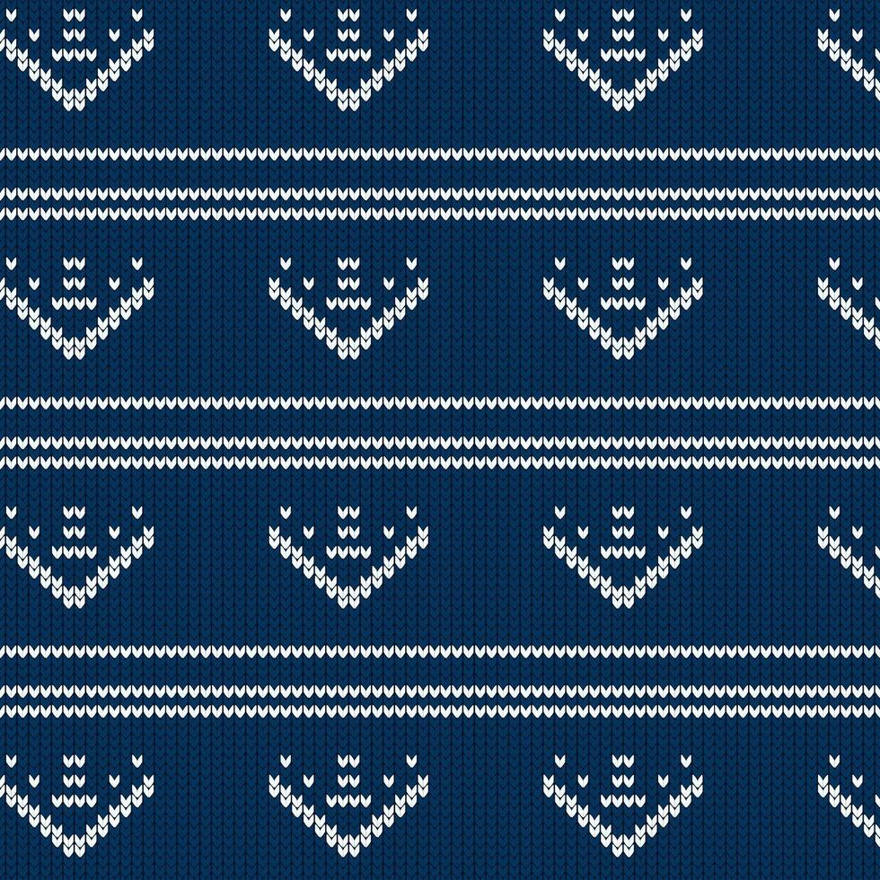 A Blue knitting sweater pattern for valentine concept.Festive Sweater Design. Seamless Knitted Pattern, Sweater Fairisle clothes vector