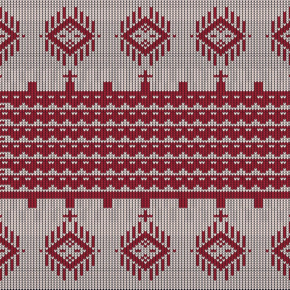 A Cream color traditional cotton Knitted seamless pattern. red Embroidery Pattern, Knitted Repeat Background, Vector Textile Template seamless, Carpet