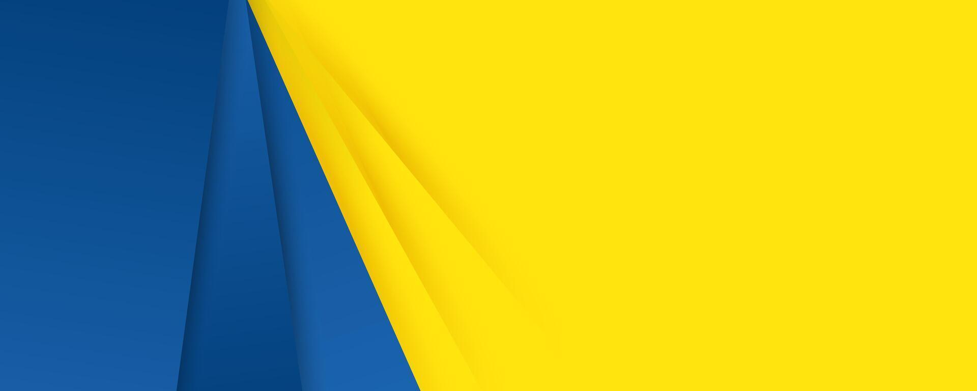 A trendy yellow with gradient blue abstract vector background. A yellow banner template design. Blue and yellow abstract poster design