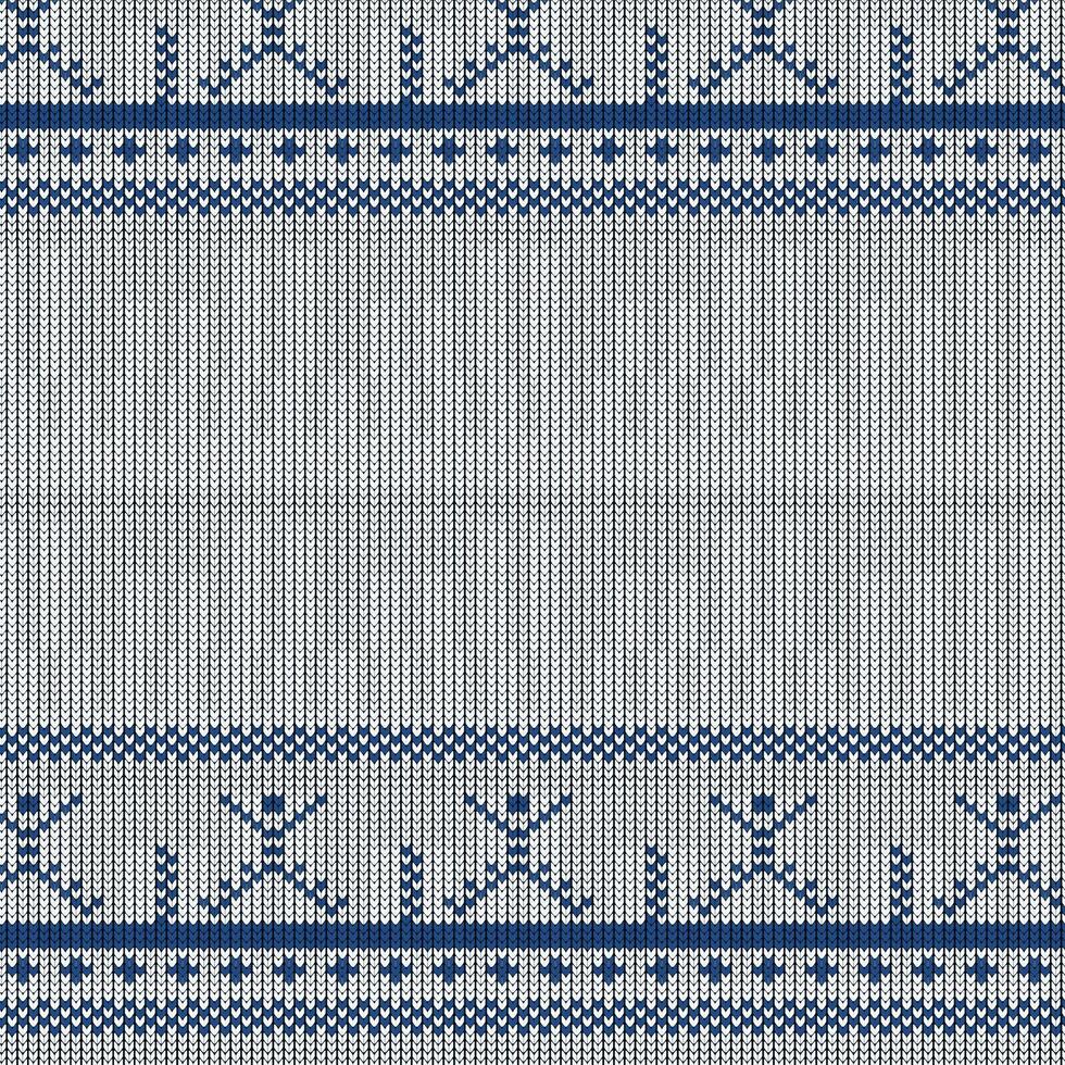 Blue knitting sweater pattern and Winter Holiday Sweater Design, vector illustration