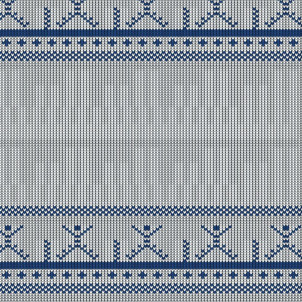 Blue knitting sweater pattern and Winter Holiday Sweater Design, vector illustration