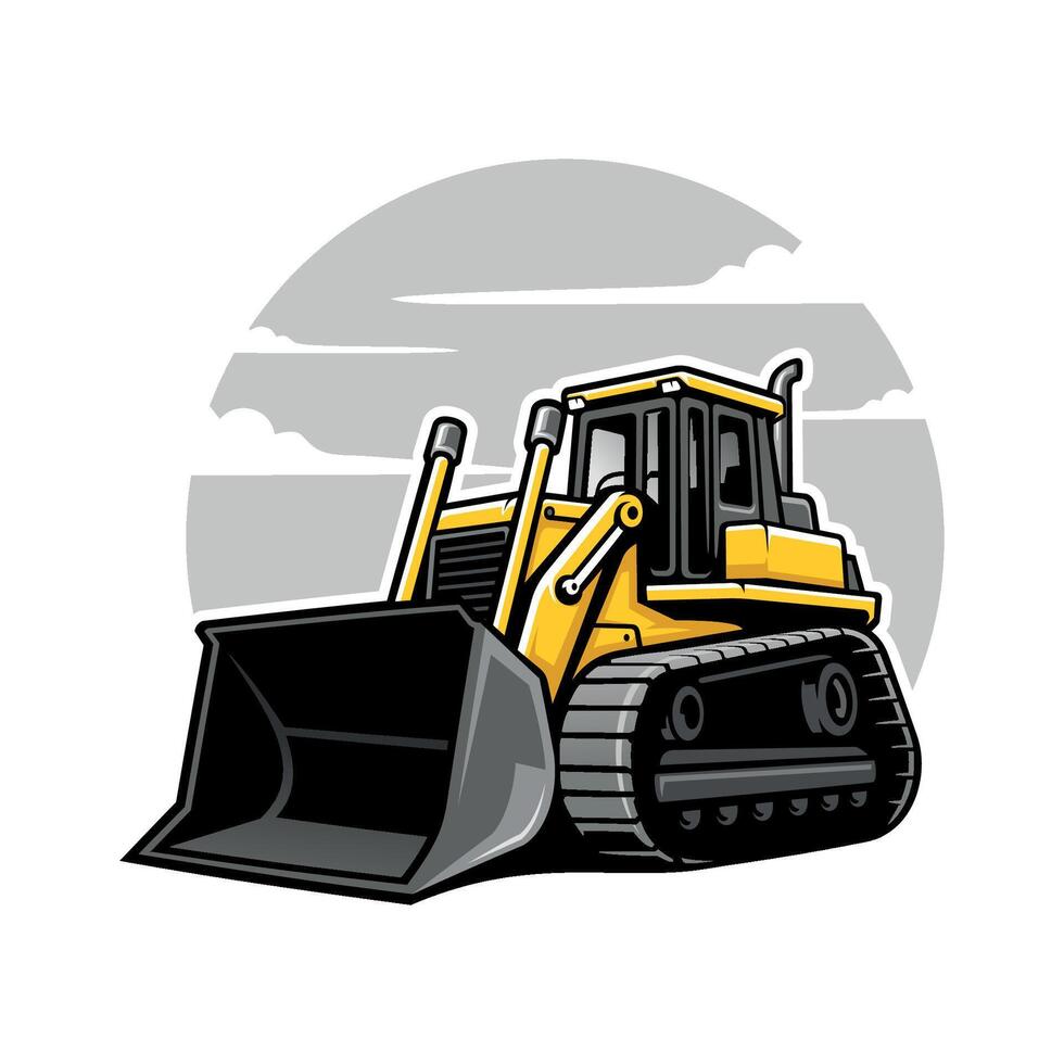 Bulldozer construction vehicle illustration vector