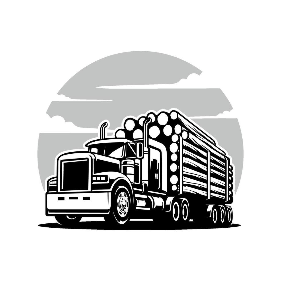 Logging truck illustration vector
