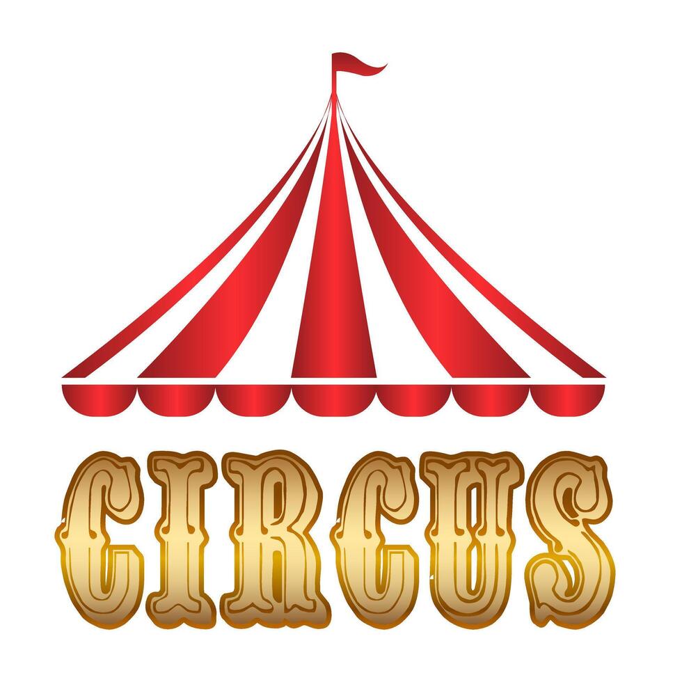 circo tienda icono o logo. carnaval, festival, justa marquesina parte superior signo. parque de atracciones símbolo. vector