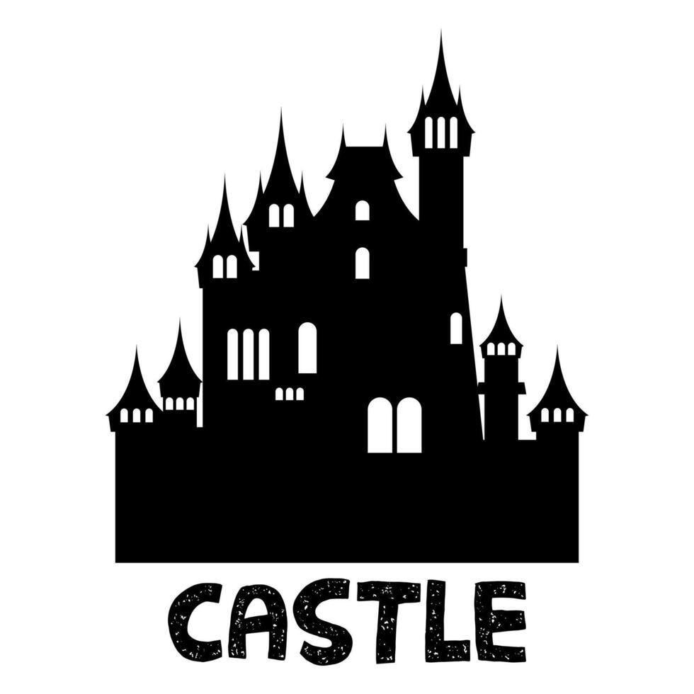 castle vector black silhouette vector