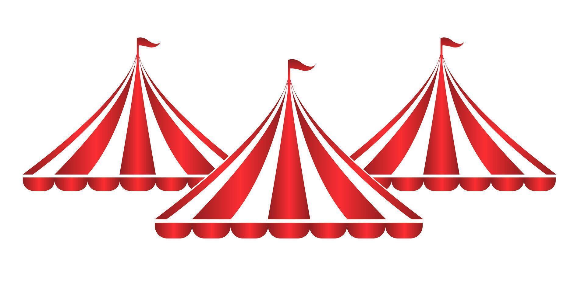 circo tienda icono o logo. carnaval, festival, justa marquesina parte superior signo. parque de atracciones símbolo. vector