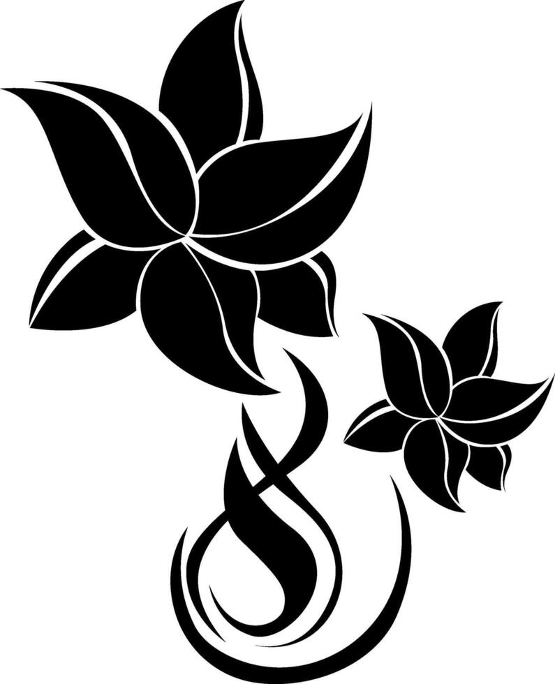 Flower tattoo, tattoo illustration, vector on a white background.