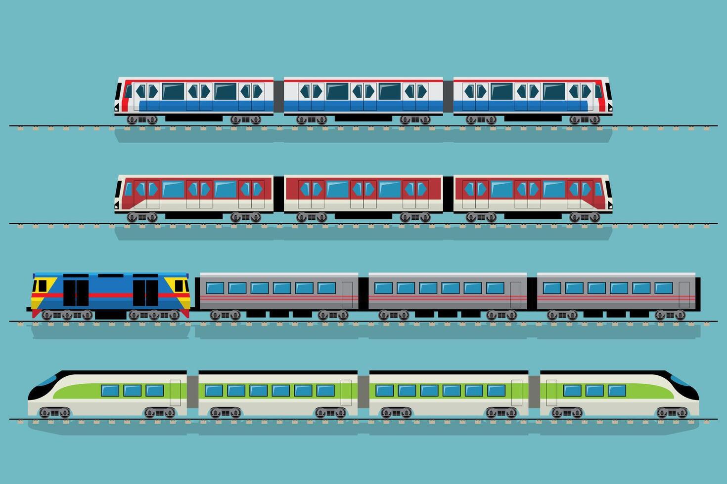 varios tipos de triano, lado ver aislado. vector