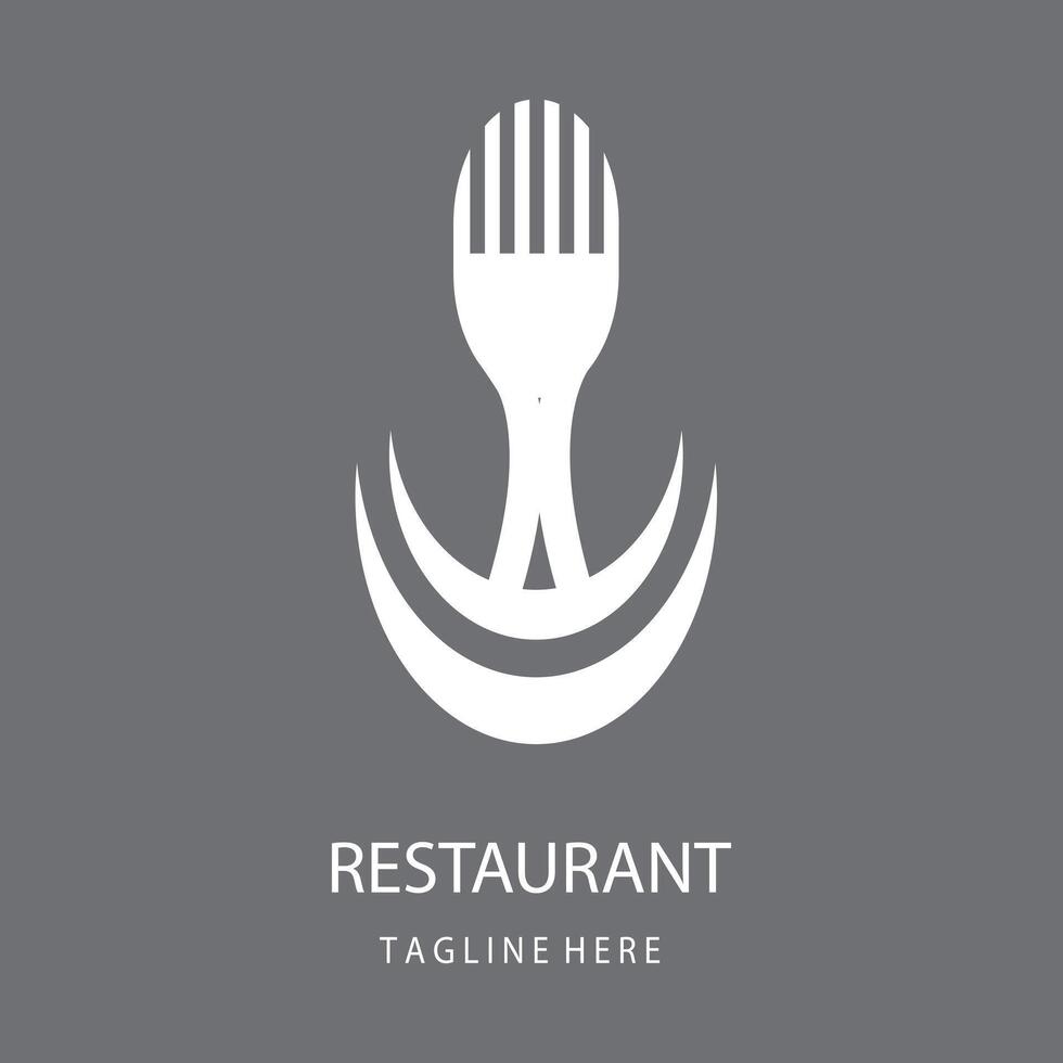 restaurante tenedor cuchara logo vector. restaurante comida logo icono ilustrador.tenedor y cuchara logo símbolo para todas restaurante comida dieta vector