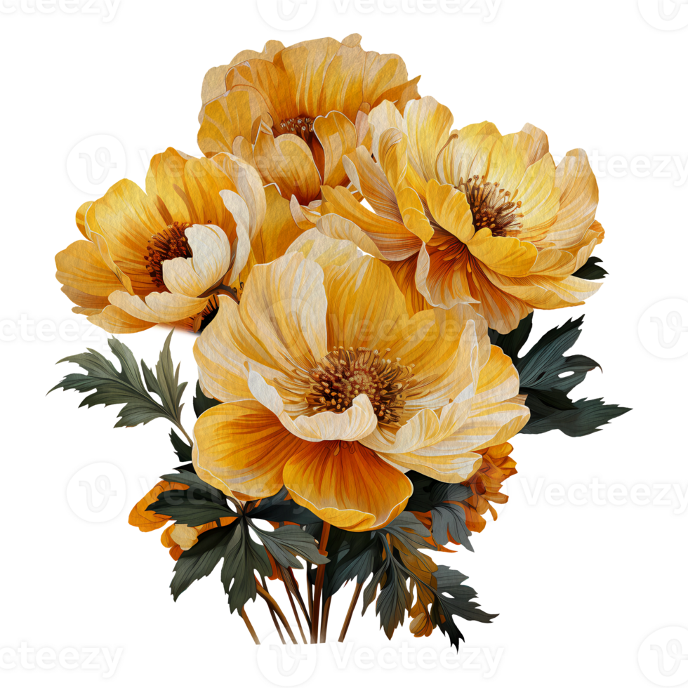 Beautiful yellow flowers,generated ai. png