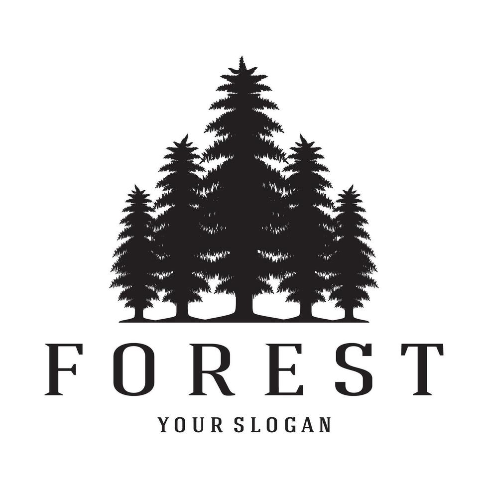 simple pine or fir tree logo,evergreen.for pine forest,adventurers,camping,nature,badges and business.vector vector
