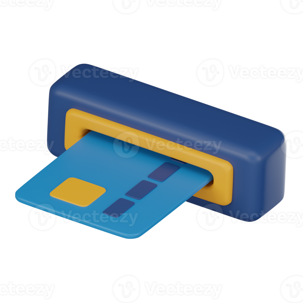 senza soluzione di continuità transazioni, ATM e credito carta per bancario. 3d rendere. png