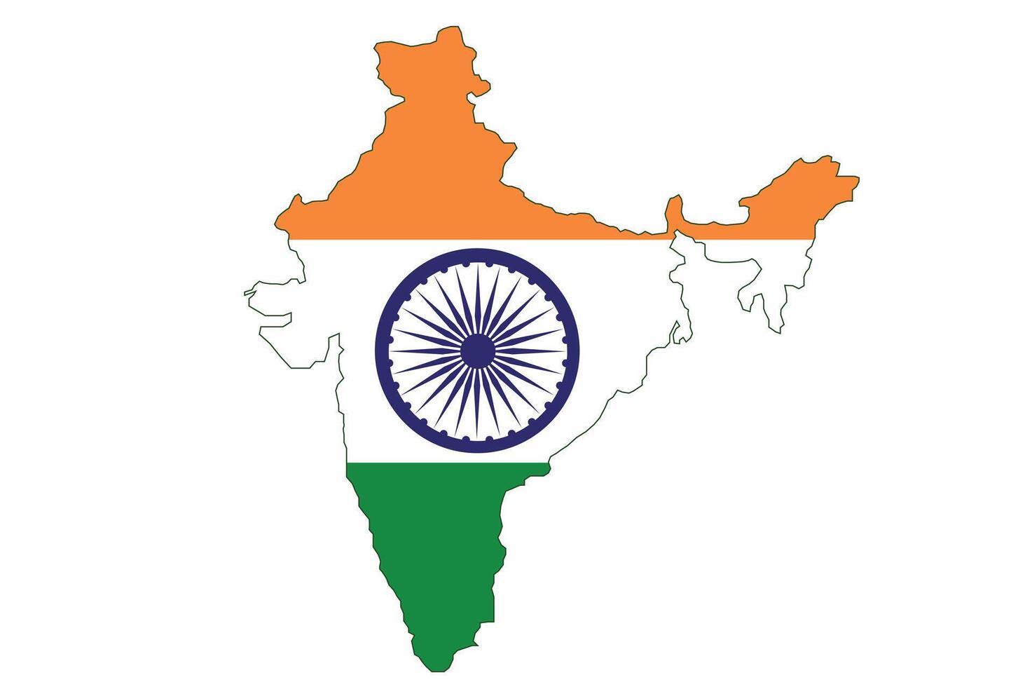 India país mapa y bandera en Asia, vector ilustración.